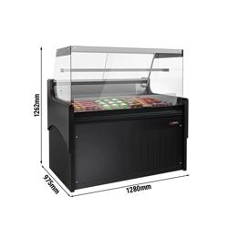 Mostrador refrigerado/para carne - 1,28 m - 120 litros - negro