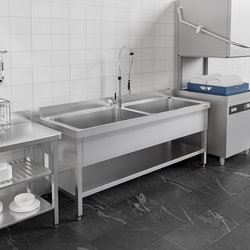 Allayksikkö Premium - 2000x700mm - jalustalla ja 2 altaalla