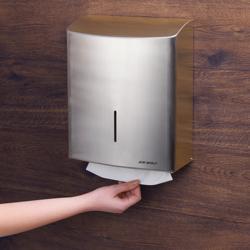AIR-WOLF | Commercial Wall Mounted Stainless Steel Paper Towel Dispenser – Stainless Steel - C/Z-Fold