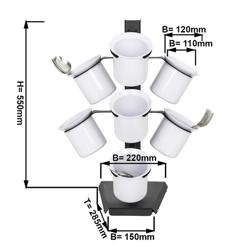 Range-couverts - Ø100mm - acier inoxydable, revêtement poudre - avec 7 étagères - Noir