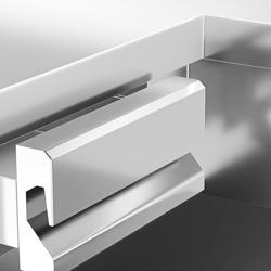 Stolik kasowy KOPENHAGEN stal nierdzewna - 1240x700mm - prawa - Blat roboczy stalowy