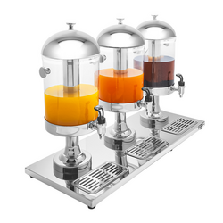 Sapdispenser - 3x 7,5 liter - Roestvrij staal