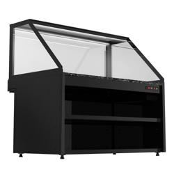 UBERT | Toronto melegentartó pult - 1 800 mm - fekete előlap - fűtött lap