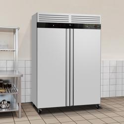 Armadio frigorifero in acciaio inox ECO - GN 2/1 - 1400L - con 2 porte - ventilato; serratura integrata; termostato digitale; sbrinamento automatico