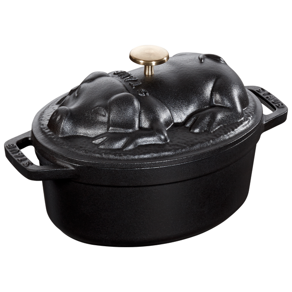 STAUB | LA COCOTTE - Güveç - Domuz kapaklı - oval - 170mm - Dökme demir - Siyah