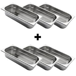 (6 stuks) RVS GN bak 1/3 - Hoogte: 65mm