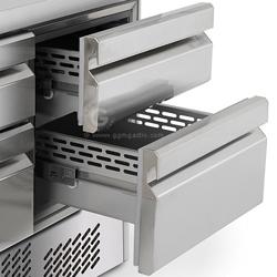 طاولة مبردة PREMIUM PLUS - 1460x700mm - مع 6 درج - حاجز خلفي