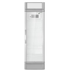 Vitrine réfrigérée à boissons - 595mm - 347 L - 1 porte vitrée - avec caisson lumineux - éclairage LED - affichage digital de la température - Gris - +2 à +10 °C