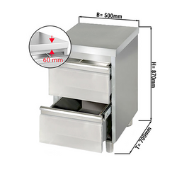 Laatikkokaappi PREMIUM - 2 laatikkoa - 500x700mm	