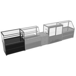 Vitrină pentru prăjituri TORONTO - 1300mm - frontală neagră - iluminare LED - 3 rafturi