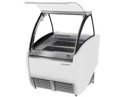 Вітрина для морозива LEO - 1330 мм - з конвекційним охолодженням - для 10 + 5 л ємностей для морозива - Біла