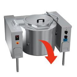 Marmite basculante électrique - 150L - 18kW - Chauffage indirect - avec arrivée d’eau