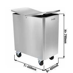 Commercial ingredient bin trolley - 125 litres - Stainless steel - Mobile