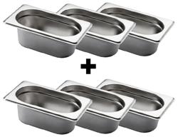 Recipiente GN de ​​acero inoxidable 1/9 - profundidad: 65 mm