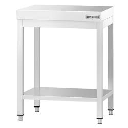 Виробничий стіл PREMIUM з нержавіючої сталі - 600x700 мм - з нижньою полицею, без бортика