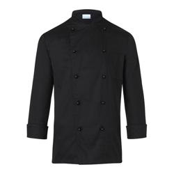 KARLOWSKY | Basic Double-Breasted Chef Jacket with Stud Buttons – Black - Size XL - 100% Cotton