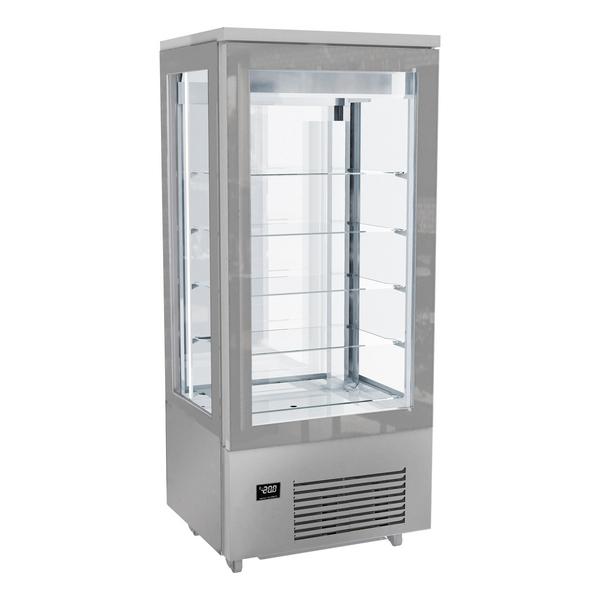 Vetrina congelatore Malou - per torte - 400l - 800mm - 1 porta a battente in vetro - vetro dritto - con 5 ripiani - 4 lati vetro; LED interni