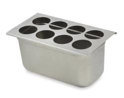 Bottle Organiser (GN 1/3) - for 8 Bottles - Stainless Steel - Ø62mm holes - for FFO-001 355ml; FFO-002 473ml