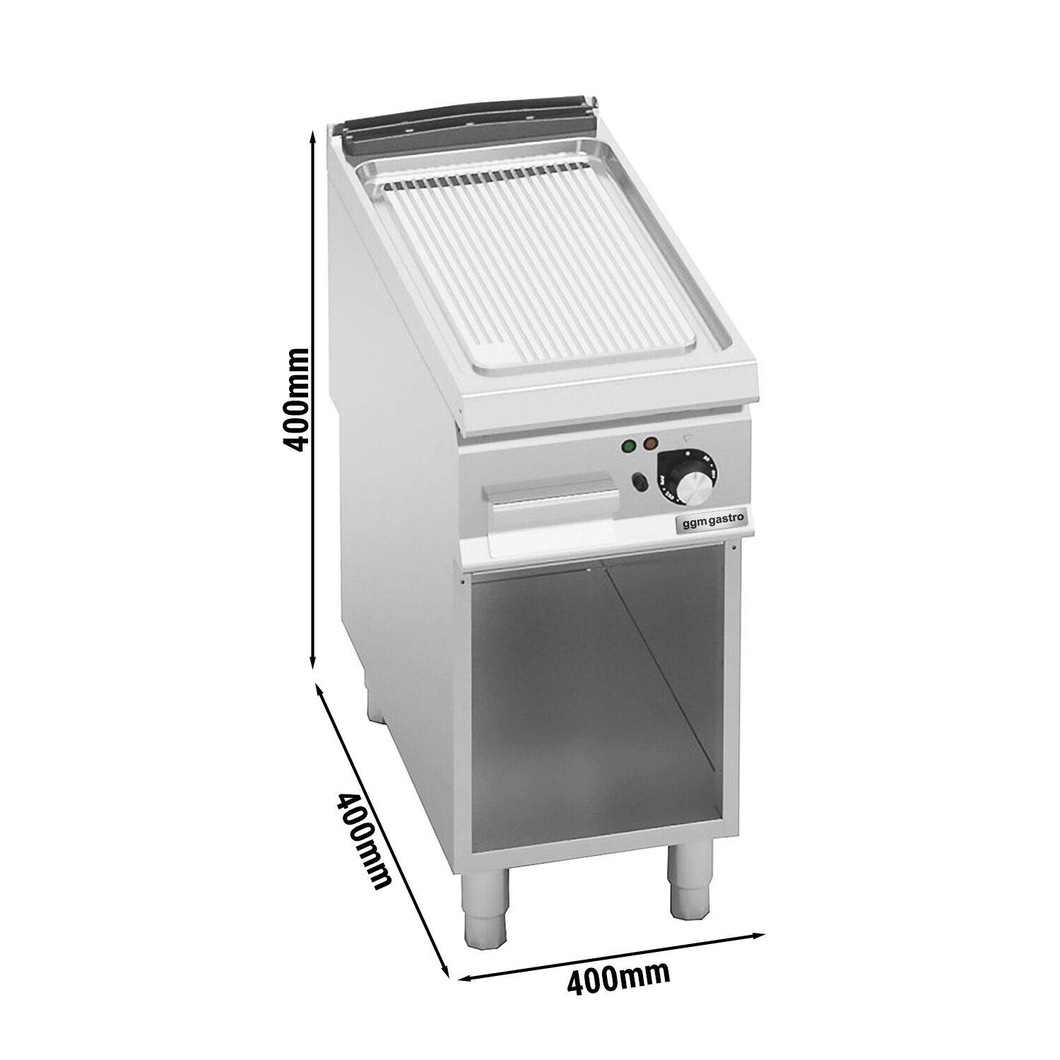 El stekbord - 6,6 kW - Räfflad - med underrede (benstativ)