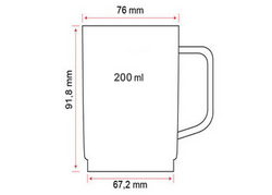 Taza de té / café de policarbonato, blanco - 200ml 