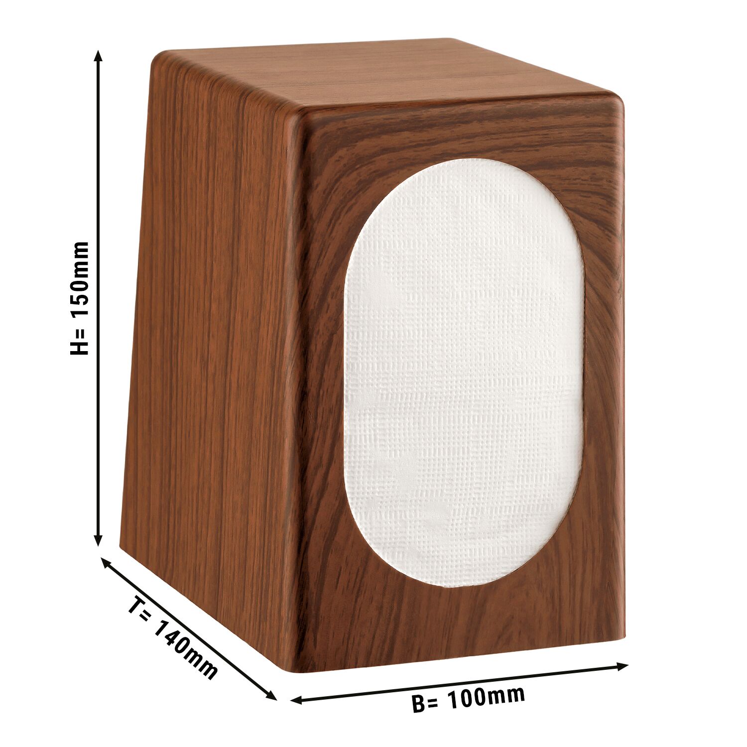 Distributeur de serviettes - Aspect bois - ABS - 100x135x150mm - Marron