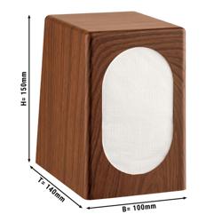 Dispenser per tovaglioli - Legno - ABS - 100x150mm - Marrone