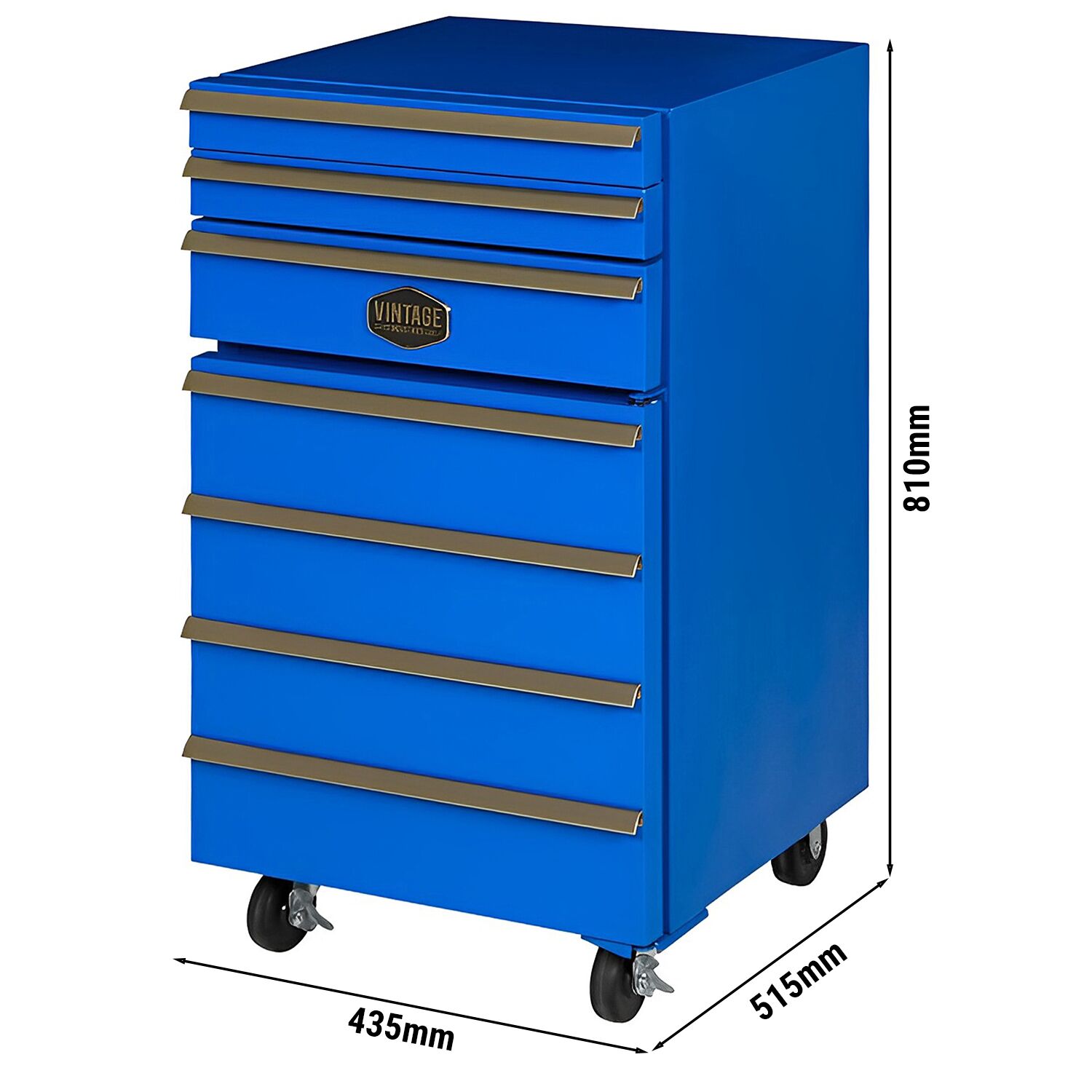 GASTRO-COOL | Armoire réfrigérée positive en acier inoxydable « Werkstattwagen » - 50 L - avec 1 porte - Roulettes - Bleue
