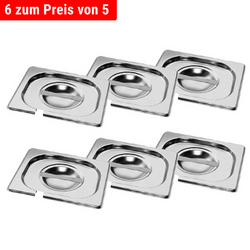 Edelstahl GN-Deckel 1/6 - mit Löffelaussparung