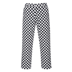Unisex koksbroek - Zwart / Wit - Maat: S