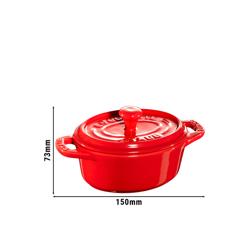 STAUB | CERAMIQUE - Mini Cocotte-pata - Ø 100mm - soikea - keraaminen - kirsikanpunainen