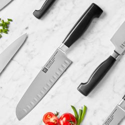 ZWILLING | VIER STERNE - Santoku - met kuiltjes - 180mm