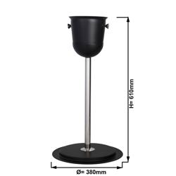 Pezsgősvödör-állvány - BLACK LINE - Rozsdamentes acél, porszórt - Magasság: 610 mm - fekete