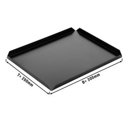 (5 buc) Platou de servire - aluminiu anodizat - 300x200x10 mm - dreptunghiular - negru