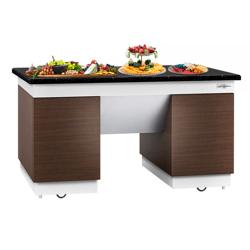 Elemento neutro DUBLIN - piano di lavoro in granito nero - 1600x1000x900mm - mobile | con ruote | 4 porte con chiusura soft-close - incl. 4 ruote pivotanti