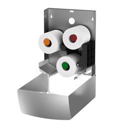AIR-WOLF | Duplex-Papierrollenhandtuchspender - für 3 Haushaltsrollen oder 1 Großrolle - Edelstahl