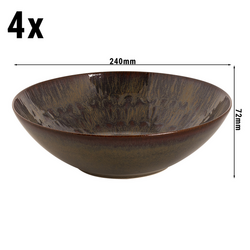(4 stuks) VITTORIA - Kom - Ø 240mm - Bruin