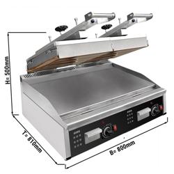 Gyors Dupla kontakt grill / panini grill - 12 kW - programozható - digitális kijelzővel - felül és alul bordázott