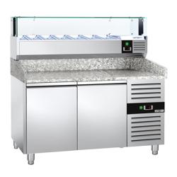Mesa para pizza refrigerada PREMIUM 1,5 x 0,8 m - com 2 portas
