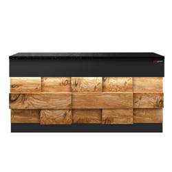 Stolik kasowy TORONTO - 1800x880mm - Panel przedni Czarny - Front drewniany - Blat roboczy Czarny granit