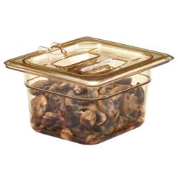 (6 kusů) CAMBRO | H-PAN™ Tepelně odolné ploché kryty GN 1/6 - s úchytem - jantar