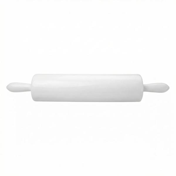Adjustable Dough Roller Rolling Pin – Thickness Rings - 45 cm length - white plastic