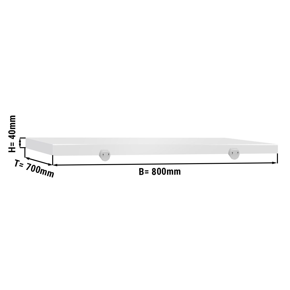 Planche à découper pour table de travail - 800x700 mm - Conforme HACCP - Blanc