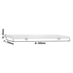 Schneideplatte für Arbeitstisch - 800x700mm - HACCP-Konform - Weiß