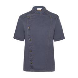 KARLOWSKY | Dżinsowa Bluza kucharska z krótkim rękawem - w stylu   Vintage Czarny - Rozmiar: 68	