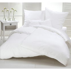 (80 stuks) Damast dekbedovertrek Linz - 80 x 40 cm - Wit	 
