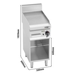 Elektromos rostlap - 4 kW - Bordázott - Sütőfelület: 296x430 mm - álló - nyitott tárolóval