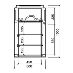 Vetrina refrigerata da banco - Self service - 350l - 1400mm - Doppio vetro - con 2 ripiani - porte posteriori scorrevoli; LED interni