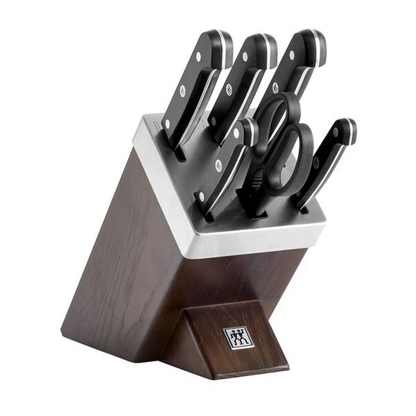 ZWILLING | GOURMET SharpBlock - Bloc de couteaux auto-affûtant - 7 pièces - Marron