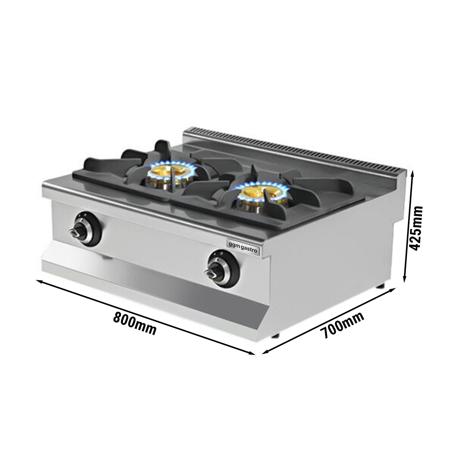 Fourneau à gaz – 17,3 kW – 2 brûleurs