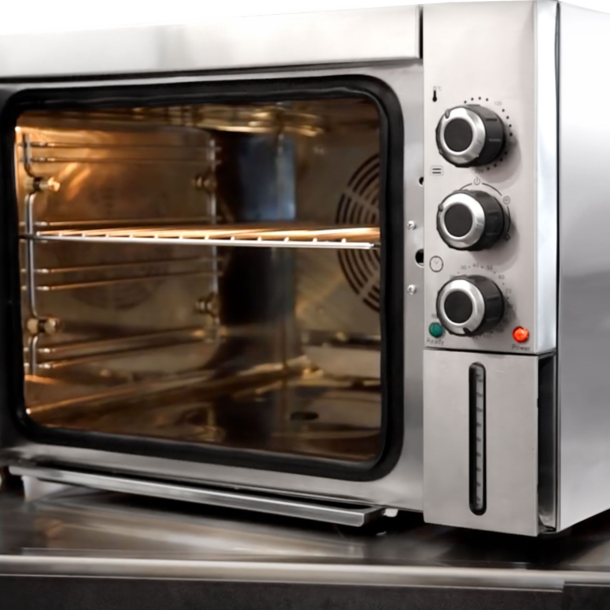 Electric Commercial Compact Convection Oven with Steam Injection - Manual Controls - 1 Baking Chambers - 1x 353x327mm - 30L - incl. 1x Grid & 1x Baking Tray 353x327mm